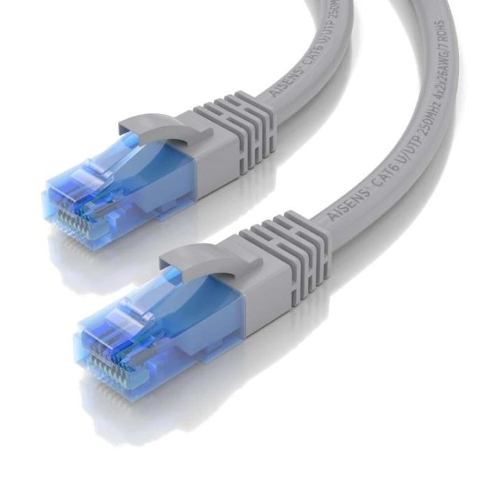 AISENS Cable De Red Latiguillo RJ45 Cat.6 UTP AWG26 CCA, Gris, 25 cm