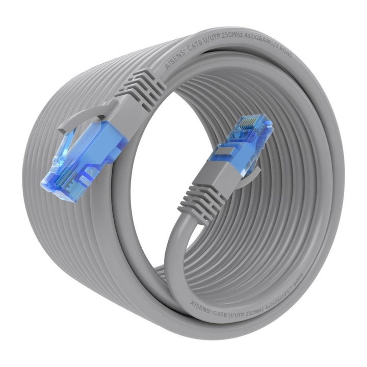 AISENS Cable De Red Latiguillo RJ45 Cat.6 UTP AWG26 CCA, Gris, 25 cm