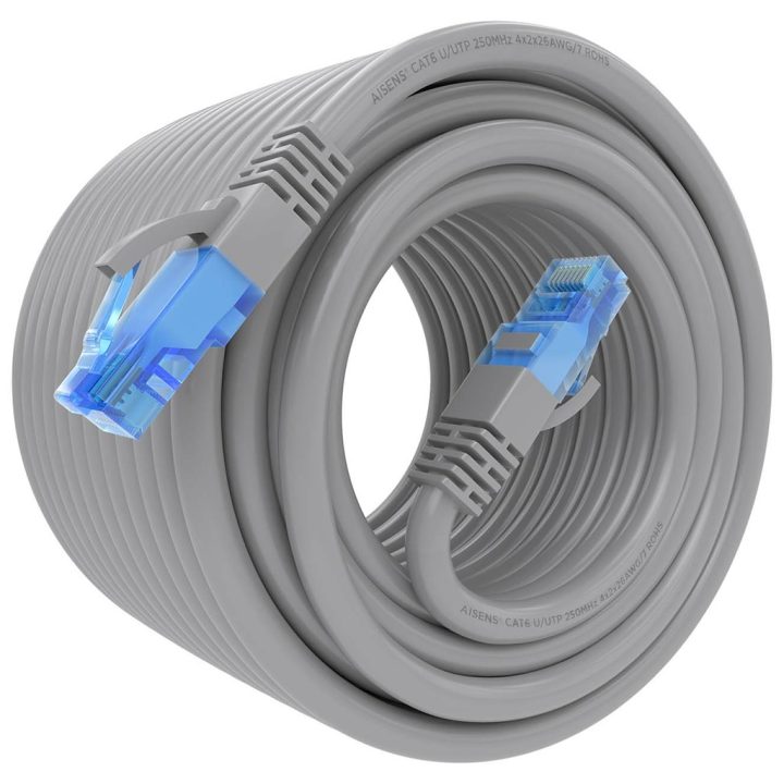 AISENS Cat.6 UTP AWG26 CCA RJ45 Patch Cable, Gray, 25 cm
