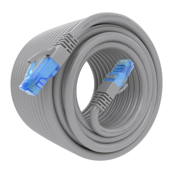 AISENS Cabo de Rede Latiguillo RJ45 Cat.6 UTP AWG26 CCA, Cinzento, 25…