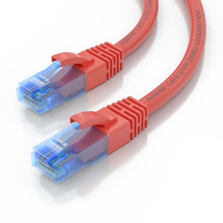 AISENS Cabo de Rede Latiguillo RJ45 Cat.6 UTP AWG26 CCA, Vermelho, 25…