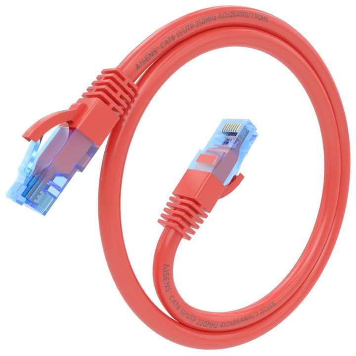 AISENS Cat.6 UTP AWG26 CCA RJ45 Patch Cable, Red, 25 cm