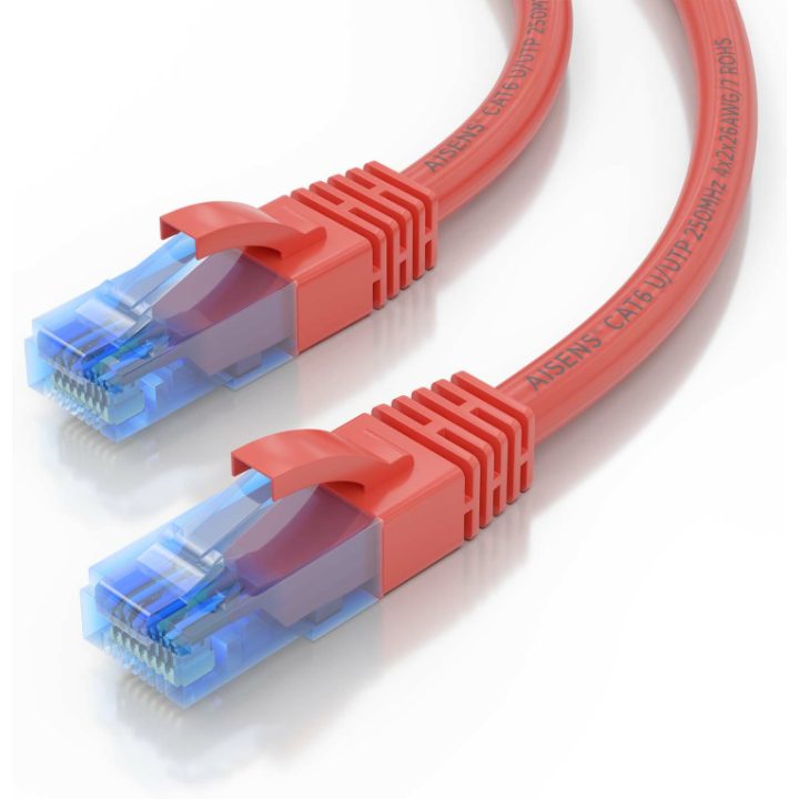AISENS Cat.6 UTP AWG26 CCA RJ45 Patch Cable, Red, 25 cm