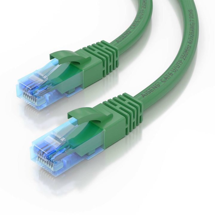 AISENS Cabo de Rede Latiguillo RJ45 Cat.6 UTP AWG26 CCA, Verde, 30 cm