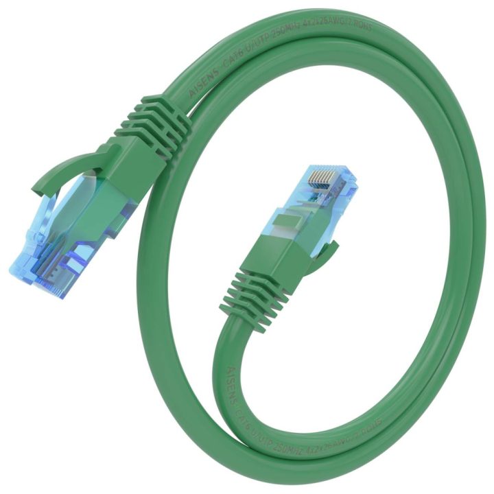AISENS Cat.6 UTP AWG26 CCA RJ45 Patch Cable, Green, 30 cm