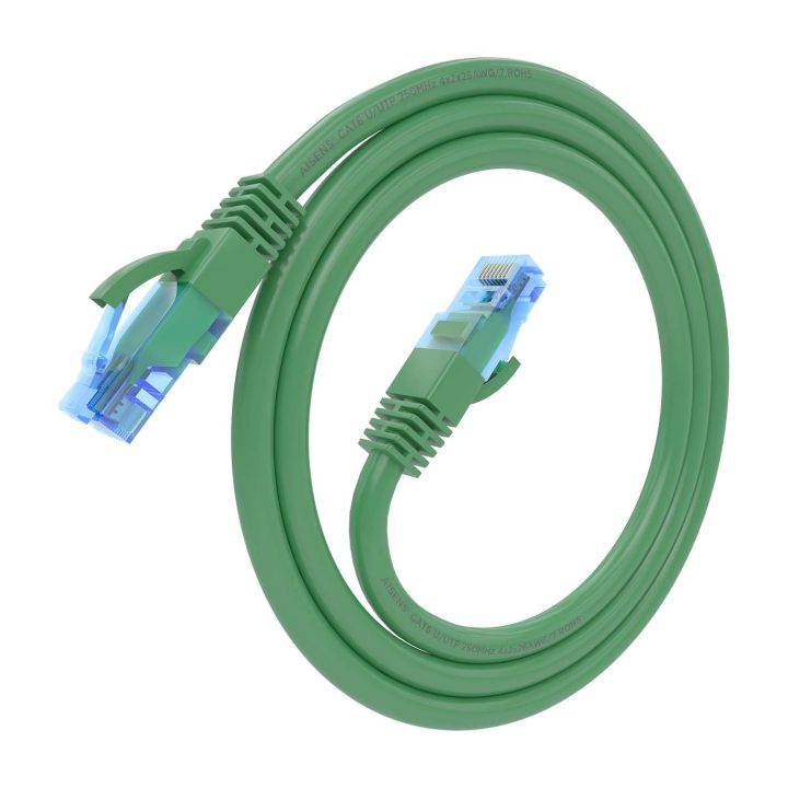 AISENS Cable De Red Latiguillo RJ45 Cat.6 UTP AWG26 CCA, Verde, 30 cm