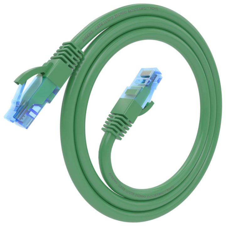 AISENS Cat.6 UTP AWG26 CCA RJ45 Patch Cable, Green, 30 cm