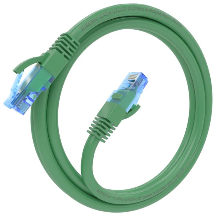 AISENS Cat.6 UTP AWG26 CCA RJ45 Patch Cable, Green, 30 cm