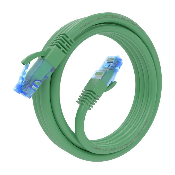 AISENS Cat.6 UTP AWG26 CCA RJ45 Patch Cable, Green, 30 cm