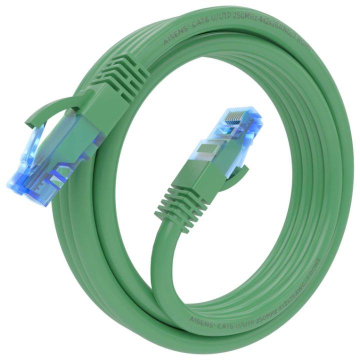 AISENS Cat.6 UTP AWG26 CCA RJ45 Patch Cable, Green, 30 cm