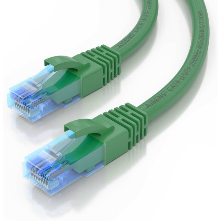 AISENS Cat.6 UTP AWG26 CCA RJ45 Patch Cable, Green, 30 cm