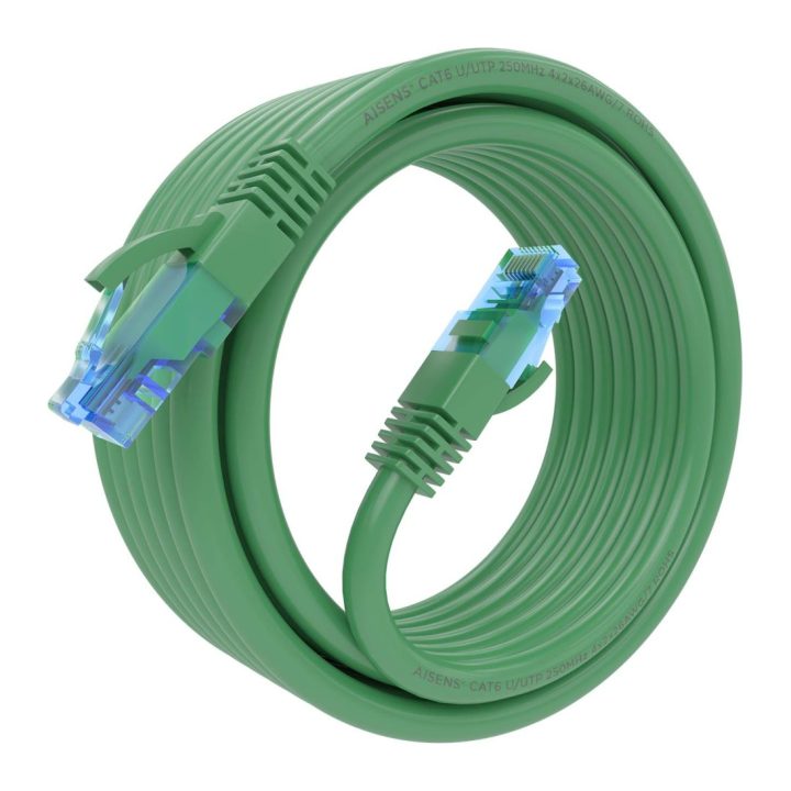 AISENS Cat.6 UTP AWG26 CCA RJ45 Patch Cable, Green, 30 cm