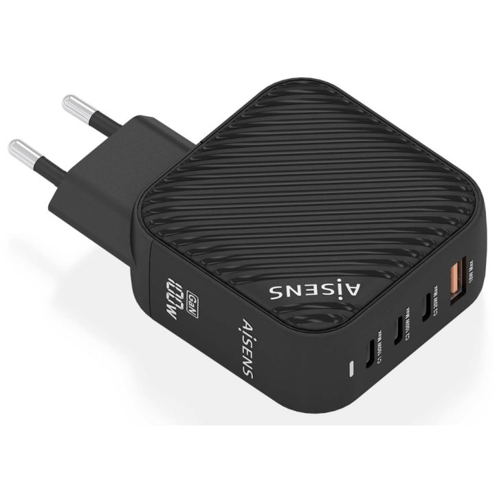 AISENS Carregador GaN 100W, 3xUSB-C PD3.0 QC4.0, 1xUSB-A QC3.0, Branco