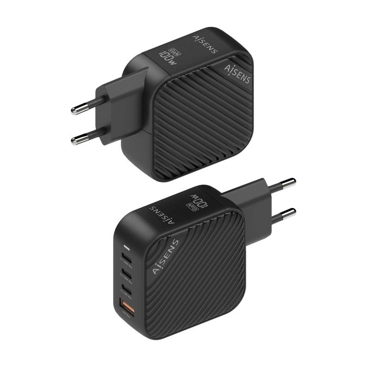 AISENS Carregador GaN 100W, 3xUSB-C PD3.0 QC4.0, 1xUSB-A QC3.0, Branco
