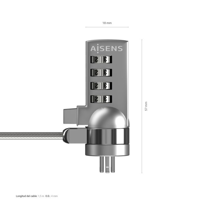AISENS Security Cable with Combination Lock for Computer, Monitor…