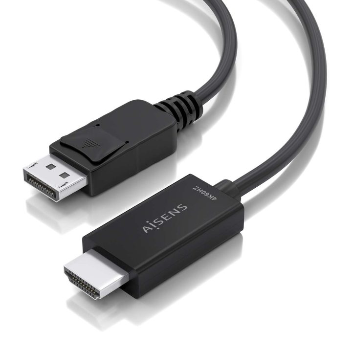 AISENS DisplayPort to HDMI 4K@60Hz Converter Cable, DP/M-HDMI/M…