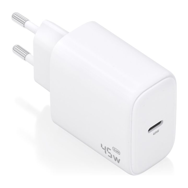 AISENS GaN Charger 45W, 1xUSB-C PD3.0, White