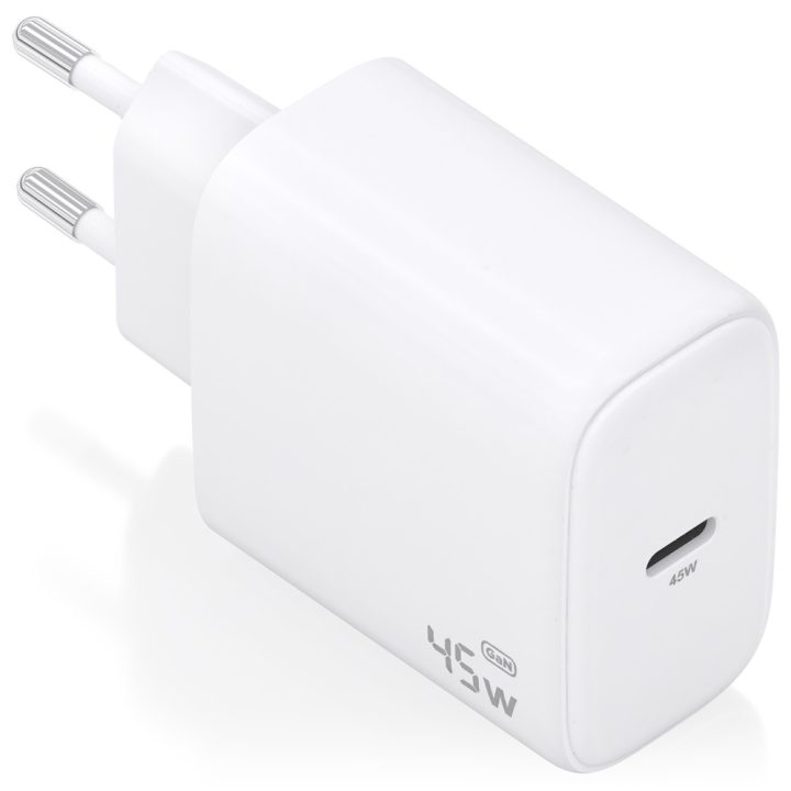 AISENS Cargador GaN 45W, 1xUSB-C PD3.0, Blanco