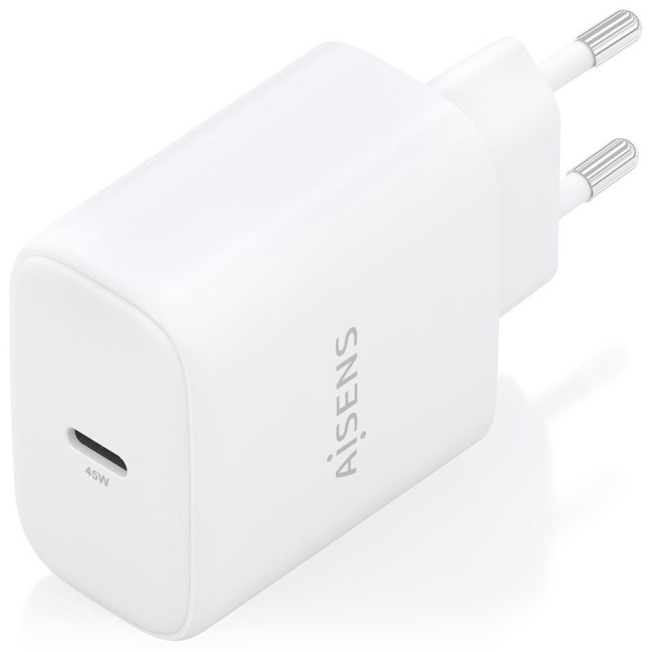 AISENS GaN Charger 45W, 1xUSB-C PD3.0, White