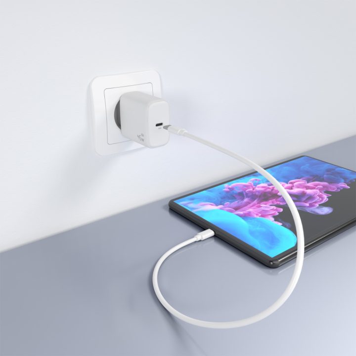 AISENS GaN Charger 45W, 1xUSB-C PD3.0, White