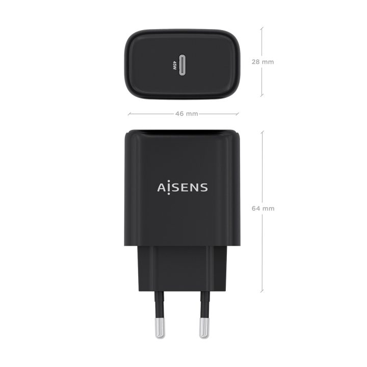AISENS Carregador GaN 45W, 1xUSB-C PD3.0, Branco