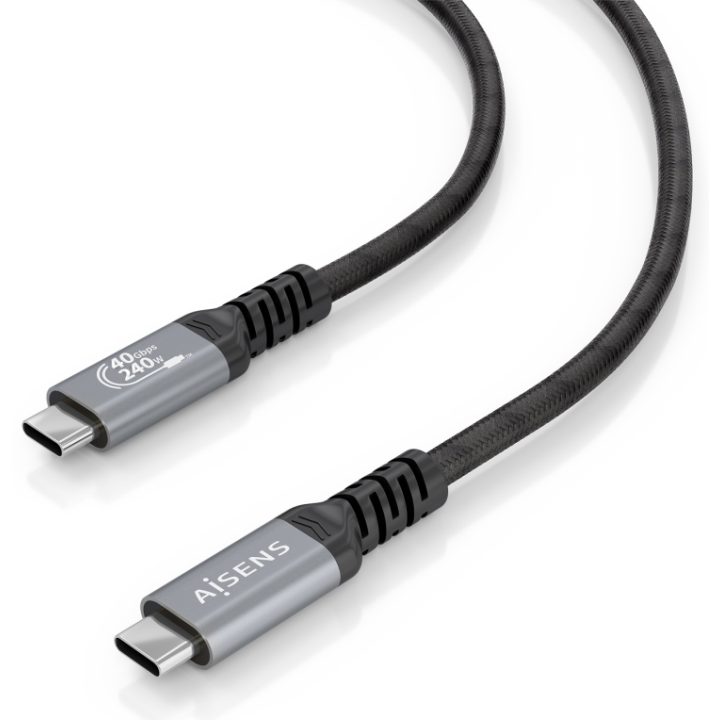 AISENS USB4 Gen3x2 Aluminum Cable 40Gbps 8K@60Hz 5A 48V 240W E-Mark…
