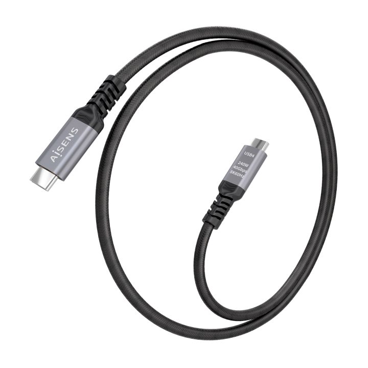 AISENS Cable USB4 Gen3x2 Aluminio 40Gbps 8K@60Hz 5A 48V 240W E-Mark…