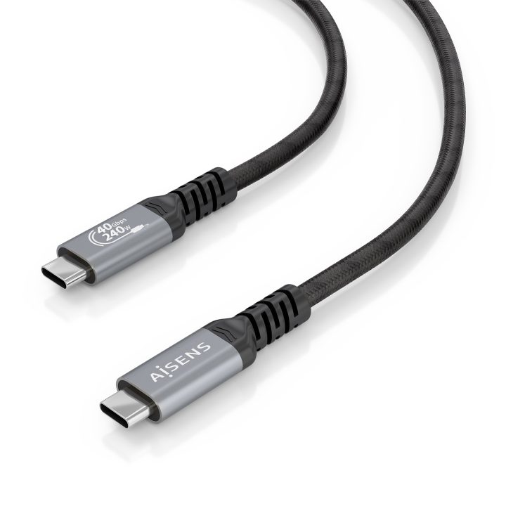 AISENS Cable USB4 Gen3x2 Aluminio 40Gbps 8K@60Hz 5A 48V 240W E-Mark…