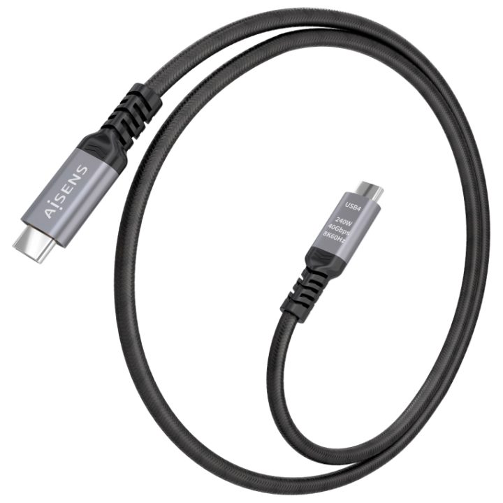 AISENS Cable USB4 Gen3x2 Aluminio 40Gbps 8K@60Hz 5A 48V 240W E-Mark…