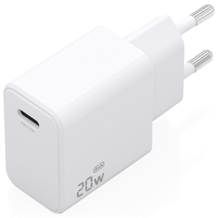 AISENS Cargador GaN USB-C PD3.0 1xUSB-C 20W, Blanco