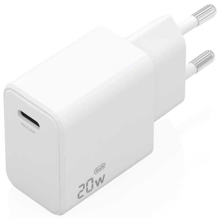 AISENS Cargador GaN USB-C PD3.0 1xUSB-C 20W, Blanco