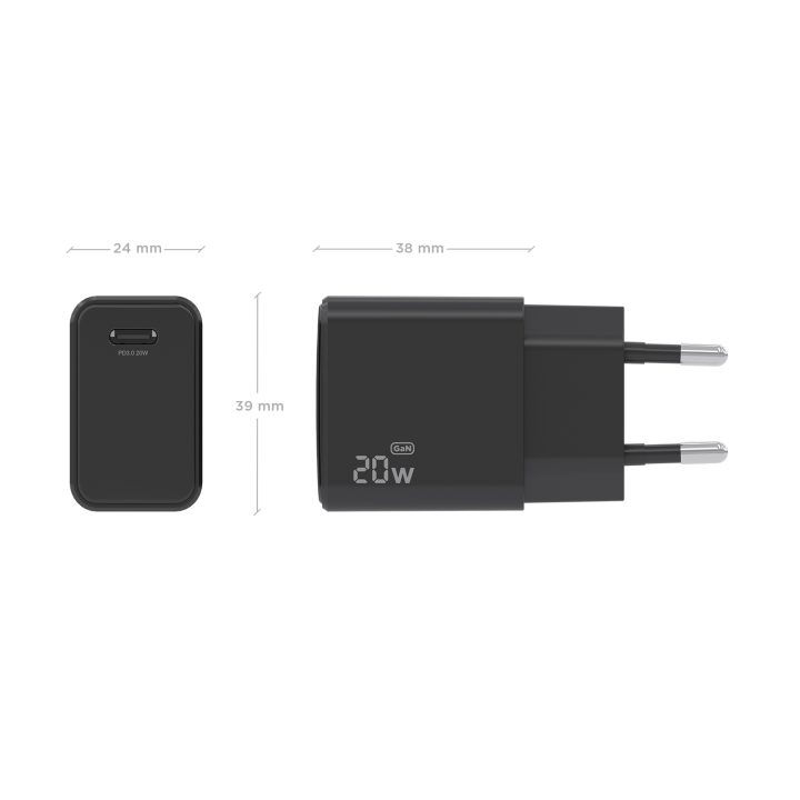 AISENS GaN USB-C PD3.0 Charger 1xUSB-C 20W, White