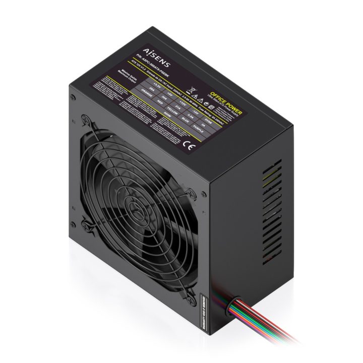 AISENS ATX 500W Power Supply with OEM Power Cable, Black