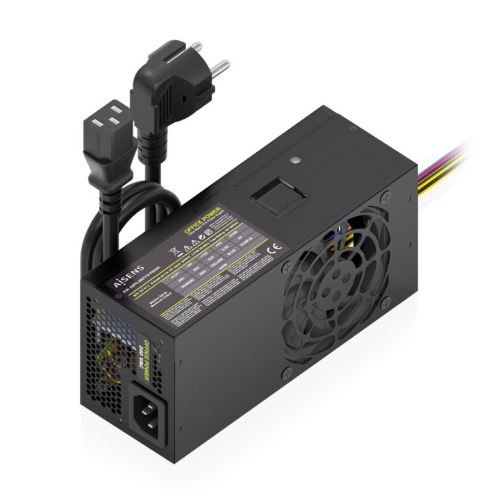 AISENS TFX 500W Power Supply with OEM Power Cable, Black