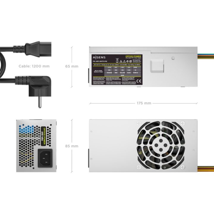 AISENS Fuente Alimentacion TFX 500W con Cable de Alimentacion OEM…