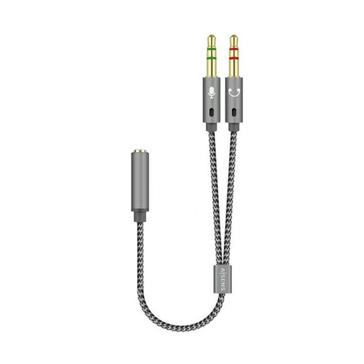AISENS Cable Adaptador Audio Jack 3.5 4pines/H-2xjack 3.5 3pines/M…