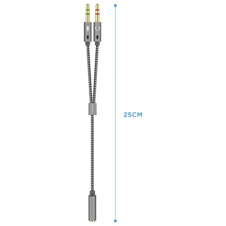 AISENS Cable Adaptador Audio Jack 3.5 4pines/H-2xjack 3.5 3pines/M…