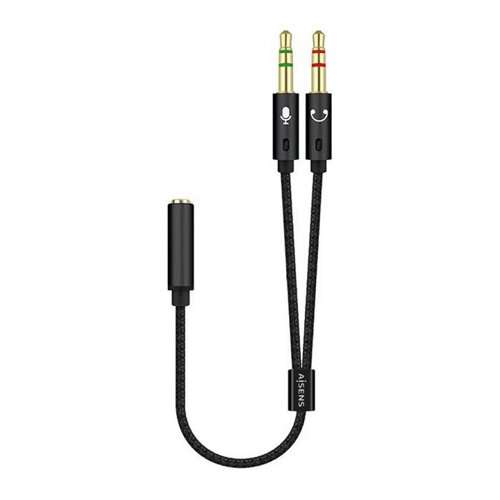 AISENS Audio Adapter Cable 3.5mm 4pines/H-2xjack 3.5mm 3pines/M…