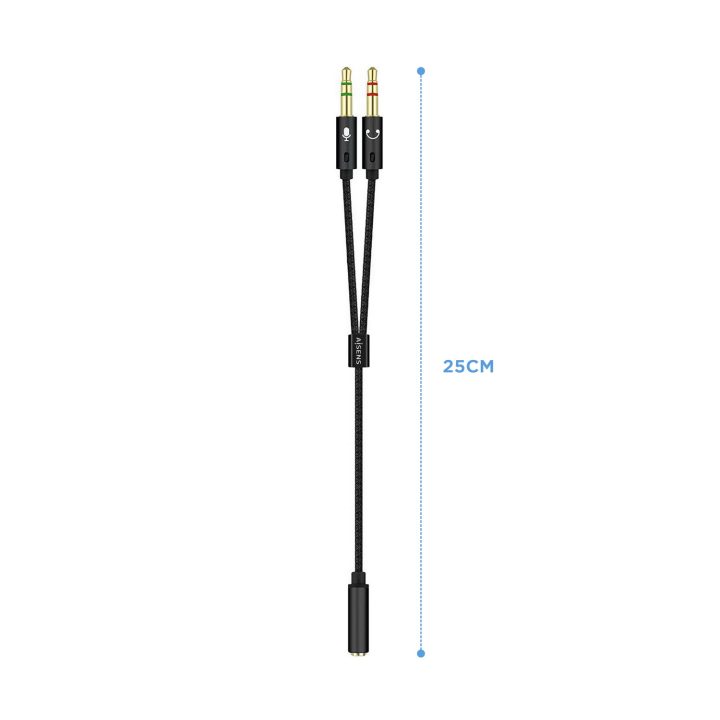 AISENS Audio Adapter Cable 3.5mm 4pines/H-2xjack 3.5mm 3pines/M…