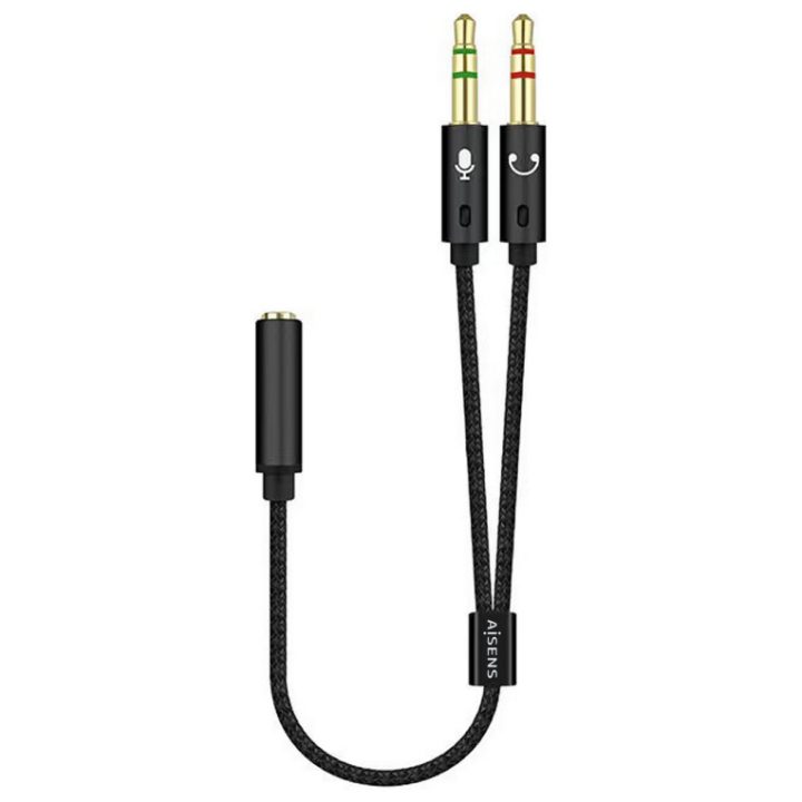 AISENS Audio Adapter Cable 3.5mm 4pines/H-2xjack 3.5mm 3pines/M…