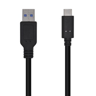 AISENS USB 3.1 Gen 2 10 Gbps 3 A Cable, Type C/M-A/M, Black, 0.5m