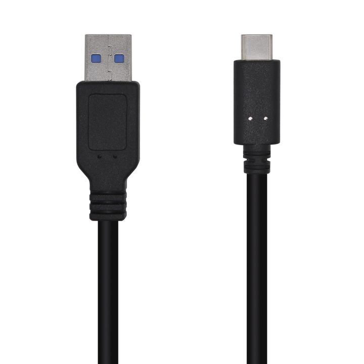 AISENS USB 3.1 Gen 2 10 Gbps 3 A Cable, Type C/M-A/M, Black, 0.5m