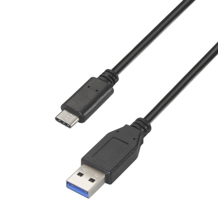 AISENS USB 3.1 Gen 2 10 Gbps 3 A Cable, Type C/M-A/M, Black, 0.5m