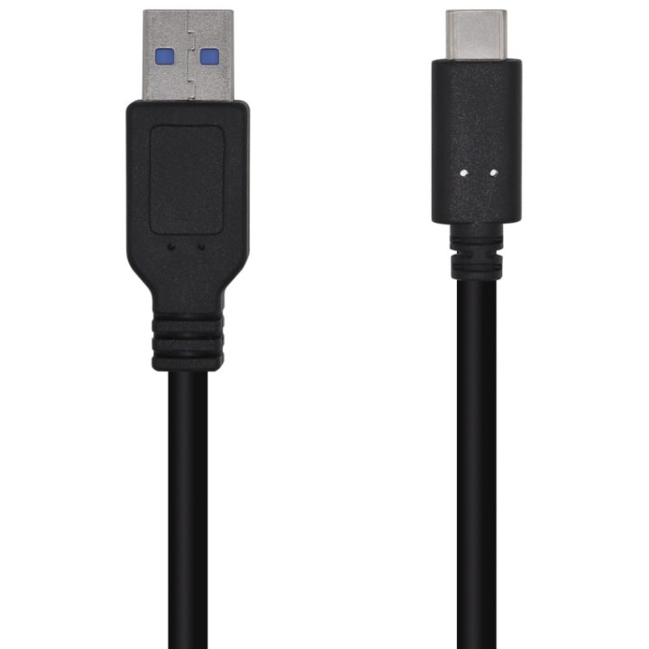 AISENS USB 3.1 Gen 2 10 Gbps 3 A Cable, Type C/M-A/M, Black, 0.5m