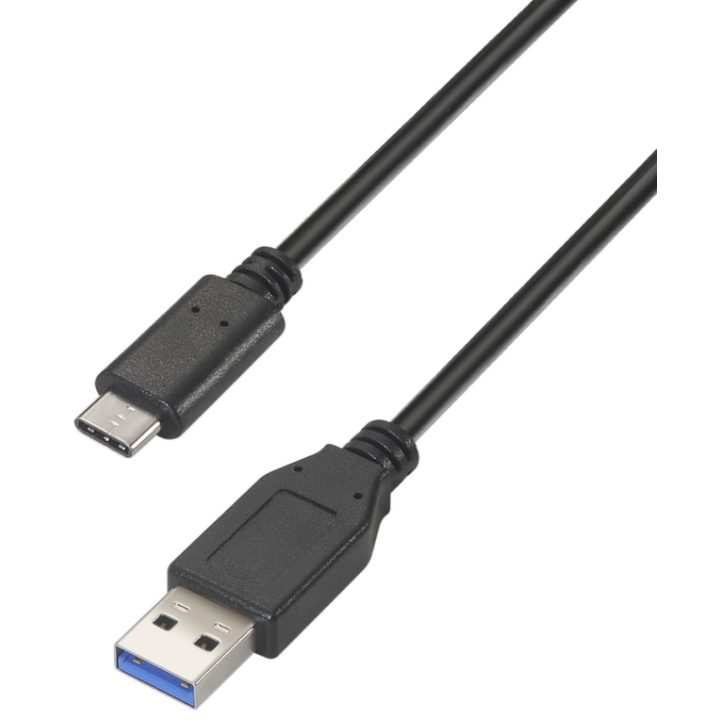 AISENS USB 3.1 Gen 2 10 Gbps 3 A Cable, Type C/M-A/M, Black, 0.5m
