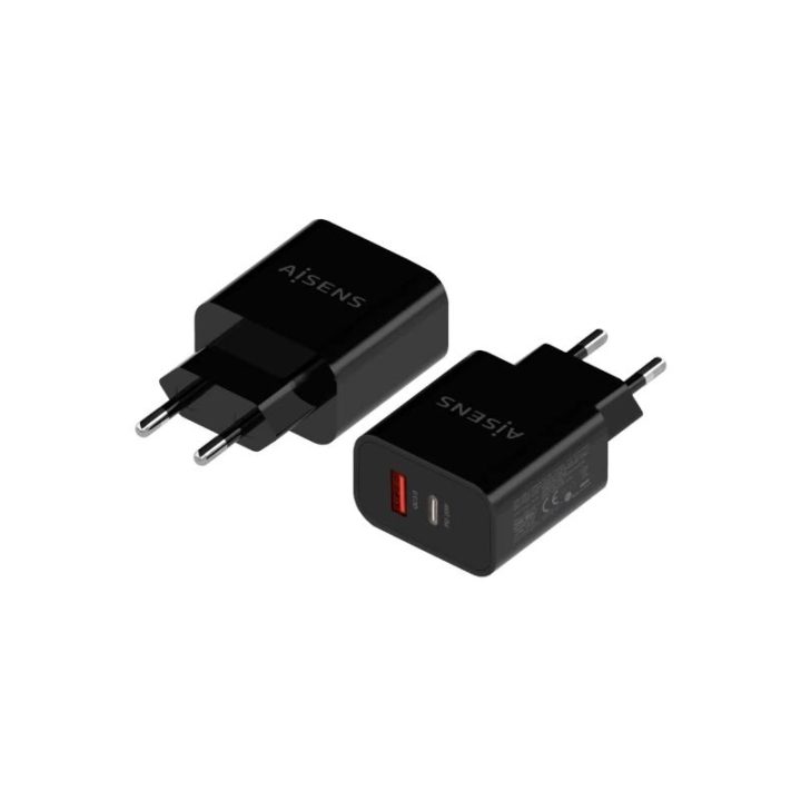Carregador AISENS 20W, 1xUSB-C PD3.0, 1xUSB-A QC3.0, Branco