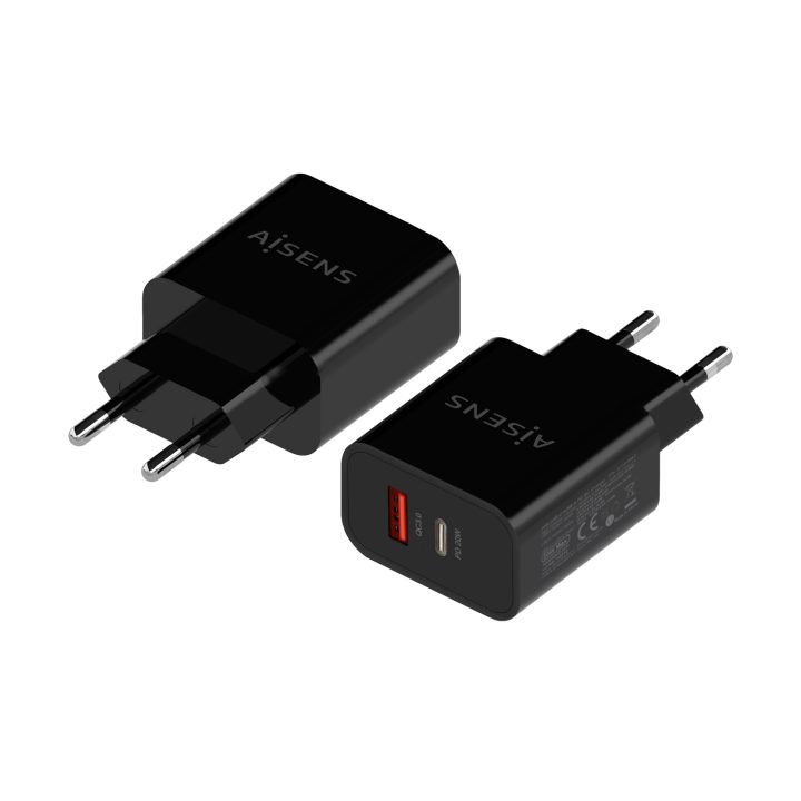 Carregador AISENS 20W, 1xUSB-C PD3.0, 1xUSB-A QC3.0, Branco
