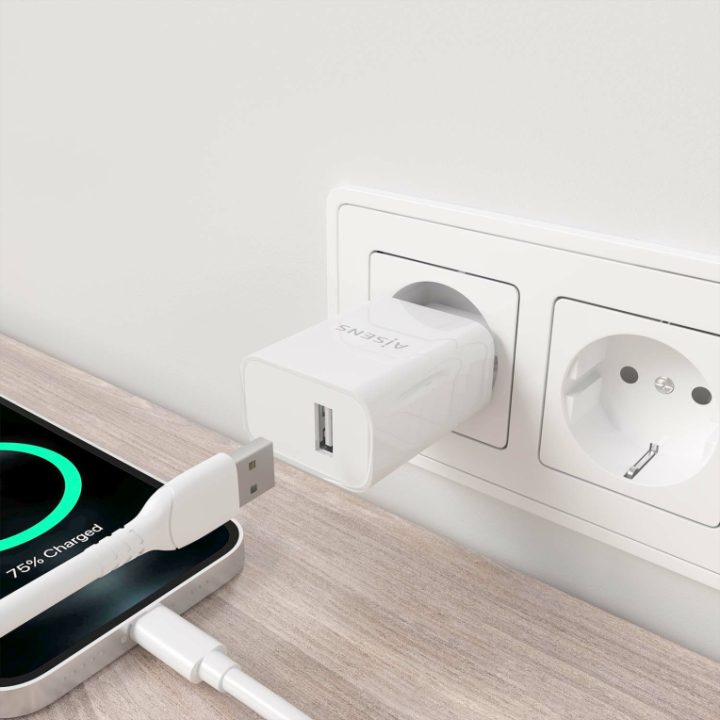 AISENS High Efficiency 10W USB Charger, 5V/2A, White