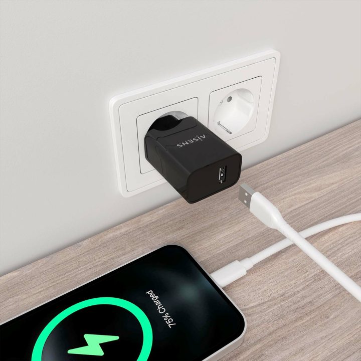 AISENS Cargador USB 10W alta eficiencia, 5V/2A, Blanco