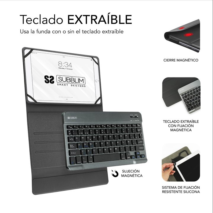 Subblim Capa com Teclado KEYTAB PRO BLUETOOTH 10,1" Preto…